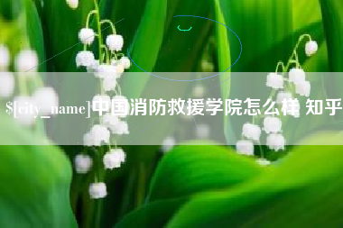 昌邑中国消防救援学院怎么样 知乎