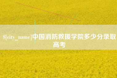 昌邑中国消防救援学院多少分录取高考