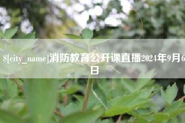 昌邑消防教育公开课直播2024年9月6日