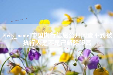 昌邑中国执行信息公开网查不到被执行人是不是已解除限高