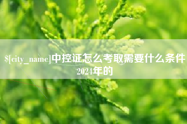 昌邑中控证怎么考取需要什么条件2024年的