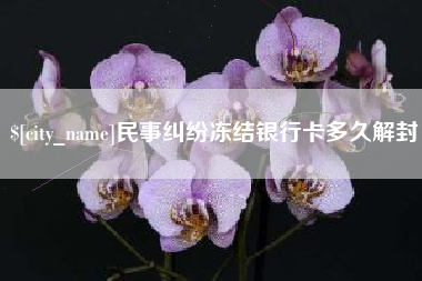 昌邑民事纠纷冻结银行卡多久解封