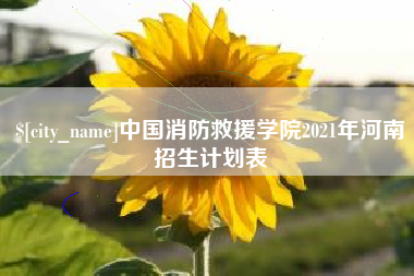 昌邑中国消防救援学院2021年河南招生计划表