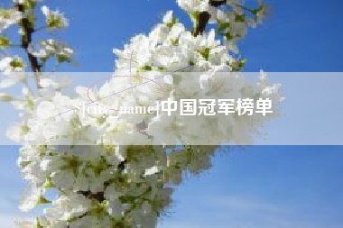 昌邑中国冠军榜单