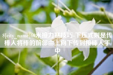 昌邑60米接力赛技巧-下压式则是传棒人将棒的前部由上向下传到接棒人手中