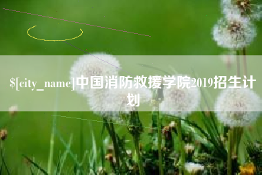 昌邑中国消防救援学院2019招生计划